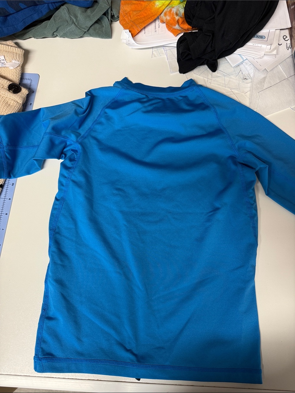 Volcom Bright Blue Logo Rash Guard Top - Picture 4 of 4